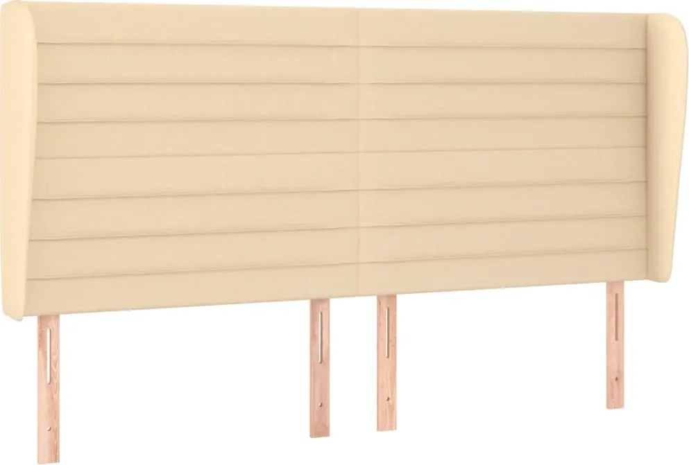 vidaXL Tăblie de pat cu aripioare, crem, 203x23x118/128 cm, textil