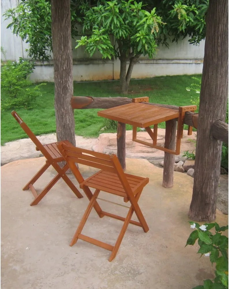 Set 2 scaune și măsuță de agățat pentru balcon din lemn de eucalipt Balcony Berkeley - Garden Pleasure