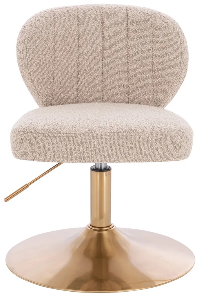 HR193N Scaun Latte Boucle cu Bază Aurie