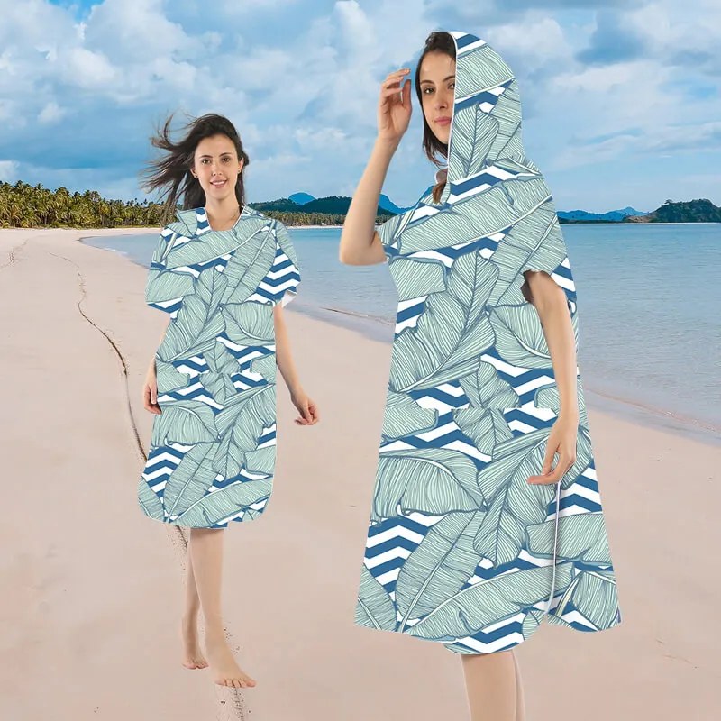 Poncho prosop de plaja NAVARI albastru 80x145 cm
