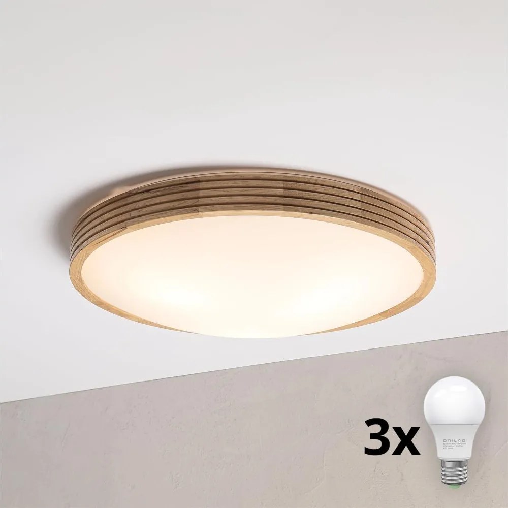 Brilagi - Lampă de tavan LED CARVALHO MODERN SLIM 3xE27/60W/230V Ø 47,5 cm stejar
