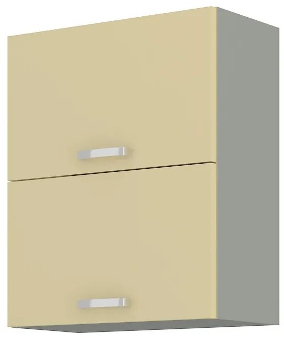 Dulap superior de bucătărie Kelyn 60 GU 72 2F (crem lucios + gri). 1032751