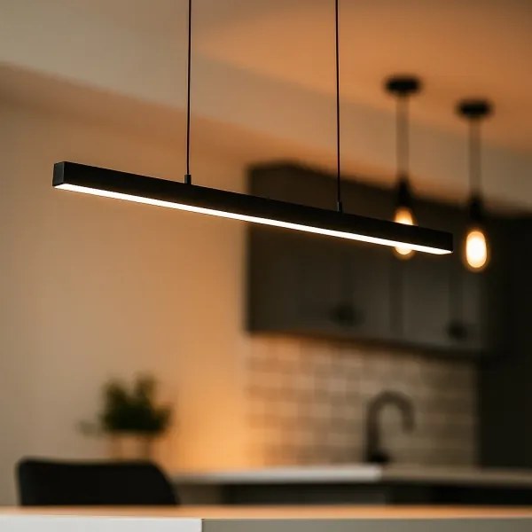 Brilagi - Lustră LED suspendată pe cablu AXIS, 30 W, 230 V, 120 cm, neagră