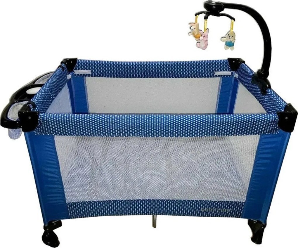 Patut Pliant, Tarc copii Baby Care™ NEST, Pliabil pe 2 Niveluri cu muzica si Masa infasat, Jucarie Carusel cu jucarii din plus, geanta transport