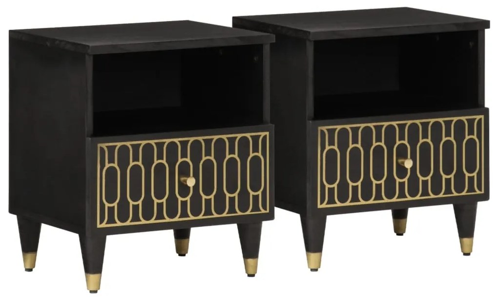 vidaXL Noptiere, 2 buc., 40x33x46 cm, lemn masiv de acacia