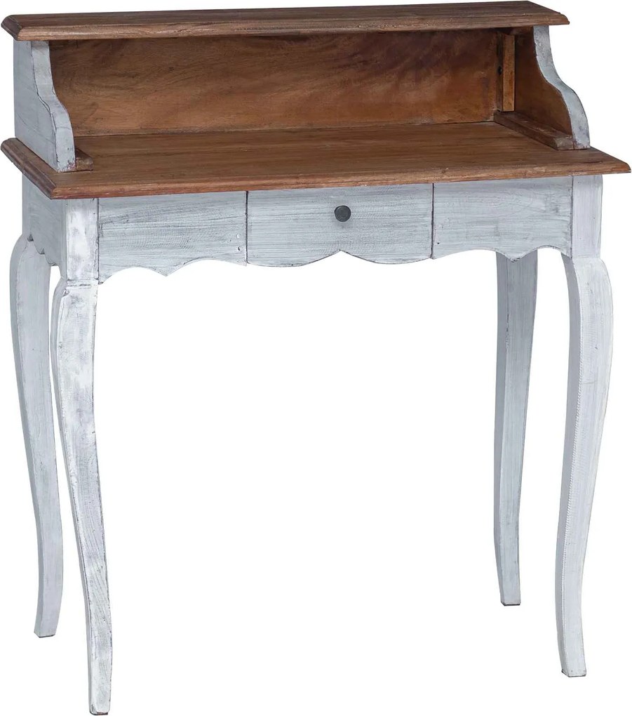 vidaXL Masă de scris Maro și alb 80 x 40 x 92 cm Lemn masiv de mahon