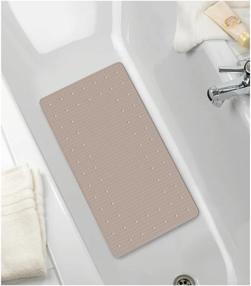 Covor baie anti-alunecare Wenko Mirasol, 69 x 39 cm, gri - bej