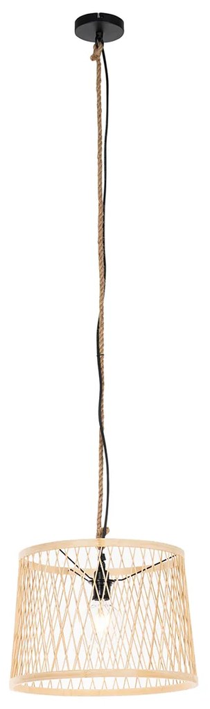 Lampă suspendată rustică pentru exterior din ratan 40 cm - Calamus