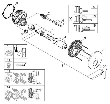 GROHE 24064001 - Baterie LINEARE, crom lucios