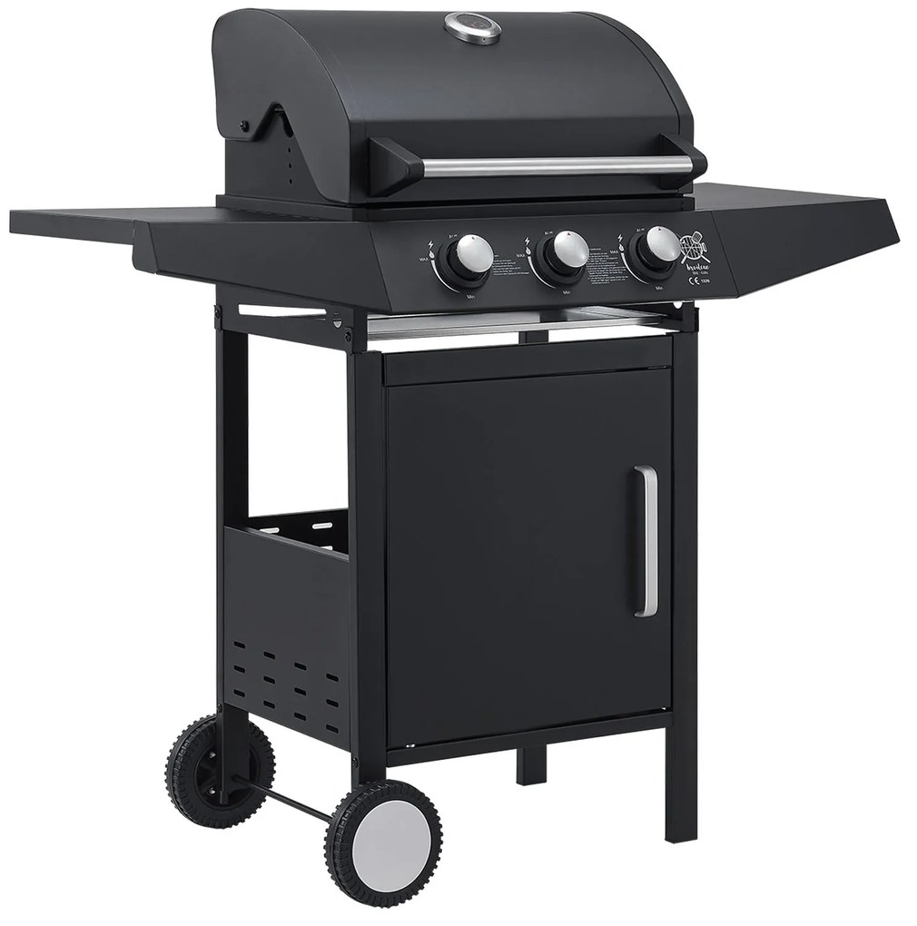 Jusky Gratar cu gaz Louisiana BBQ cu 3 arzatoare