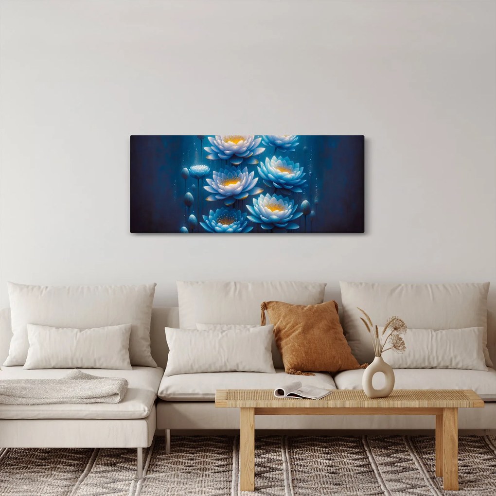 Tablou - Nuferi sub apă (120x50 cm)