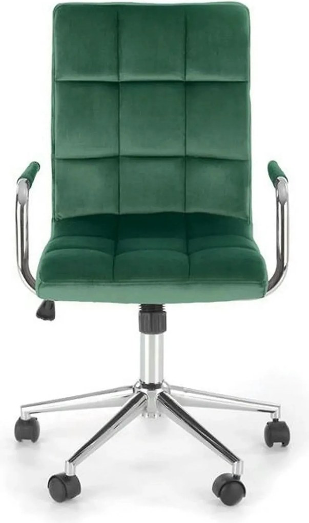Scaun birou GONZO 4, verde, stofa catifelata, 60x53x93/105 cm