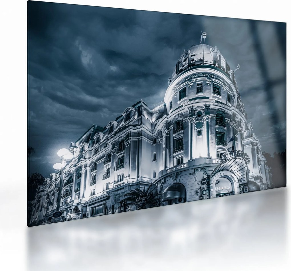 Tablou pe sticlă cu arhitectură în întuneric (70x50 cm)