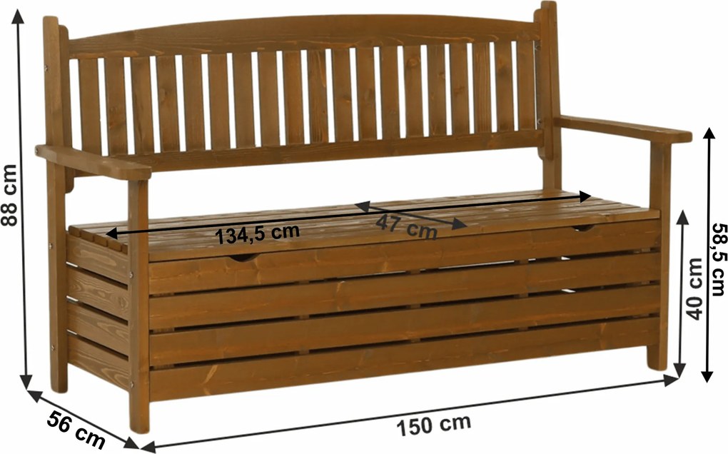 Bancă de grădină, maro, 150cm, AMULA