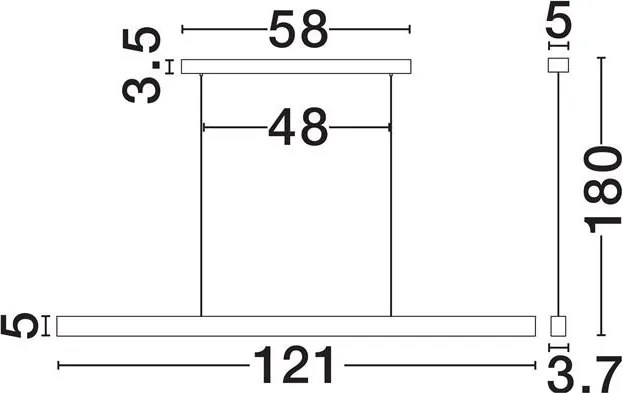 Lustra LED suspendata design decorativ VALLEY L-121cm