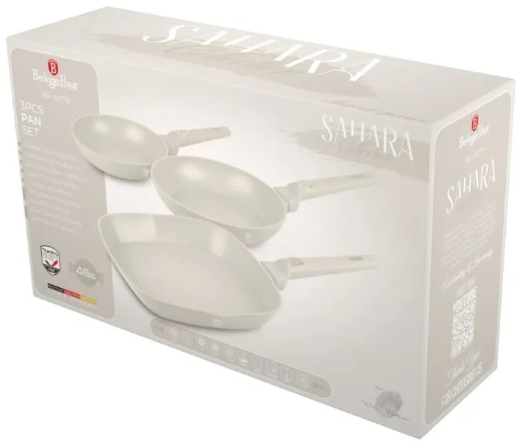 RESIGILAT - Set 3 tigai Sahara Collection Berlinger Haus BH 8079, antaiderente, strat titan, crem