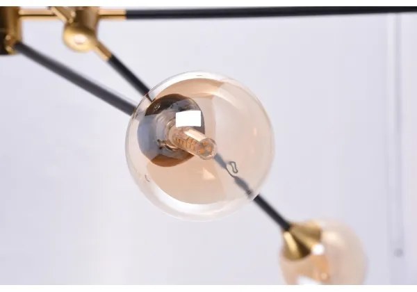 Lustră pe tijă SOLEN 6xG9/30W/230V neagră/aurie Azzardo AZ4700