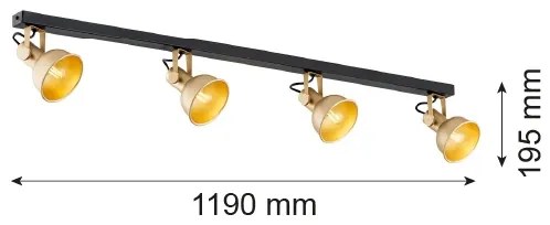 Spot LUCINDA 4xE14/7W/230V auriu/negru Argon 1801