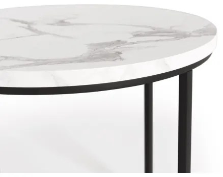 SET 2x măsuță de cafea OREO d. 43/53 cm negru/decor marmorat