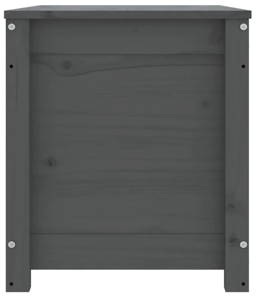 Cutie de depozitare, gri, 80x40x45,5 cm, lemn masiv de pin 1, Gri, 80 x 40 x 45.5 cm