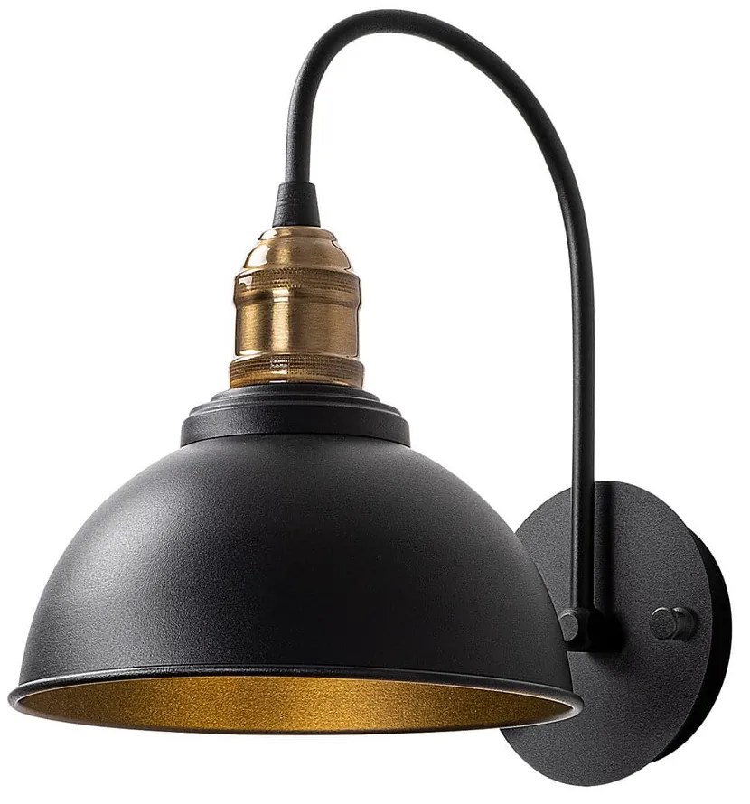 Aplică de perete neagră ø 21 cm Varzan – Opviq lights