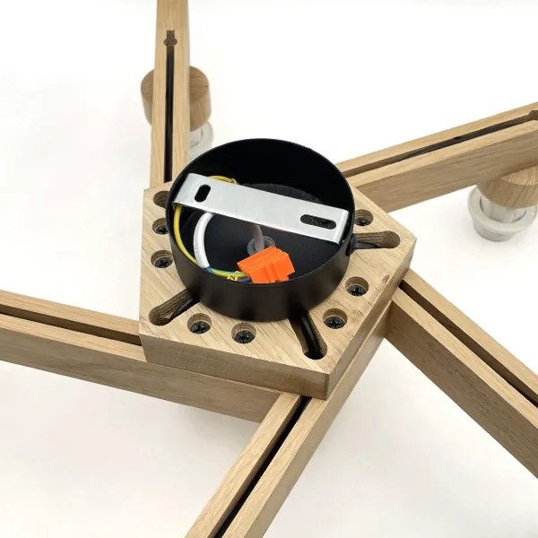 Lustră aplicată Brilagi ANTHONY 5xE14/40W/230V stejar/alb