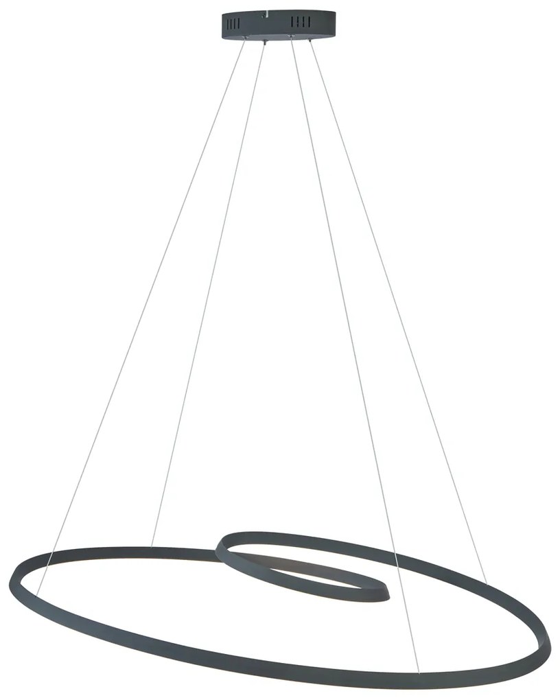 Lampă suspendată scandinavă neagră 110cm incl. LED cu 3 trepte de intensitate luminoasă - Circuit