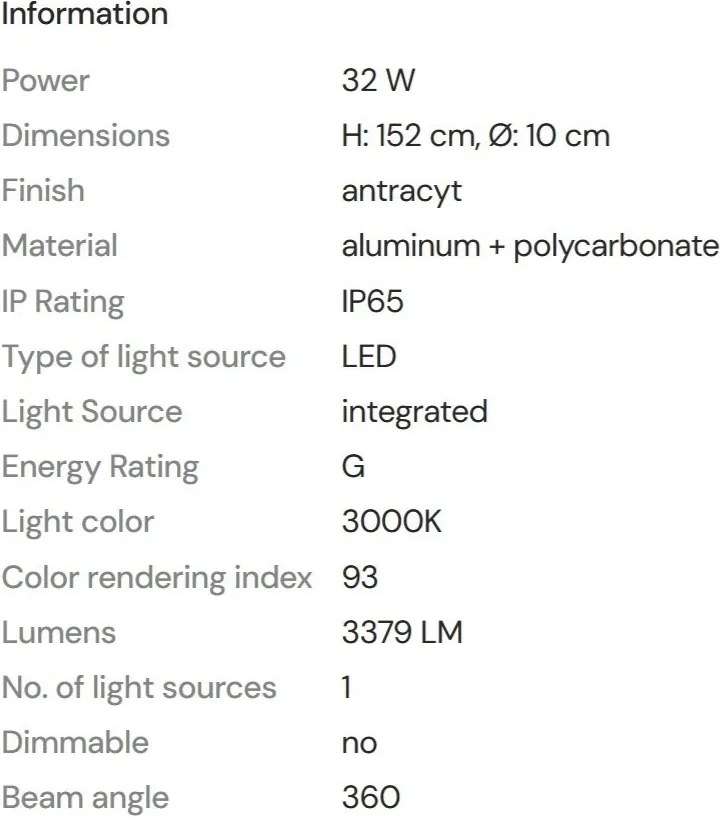 Stalp LED iluminat exterior IP65 Gardenia 32W