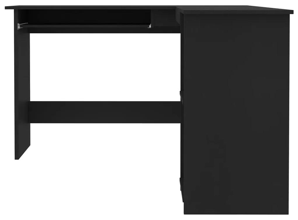 Birou de colt in forma de L, negru, 120 x 140 x 75 cm, PAL Negru