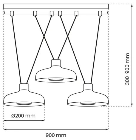 Lustră pe cablu LINEA 3xGX53/12W/230V neagră