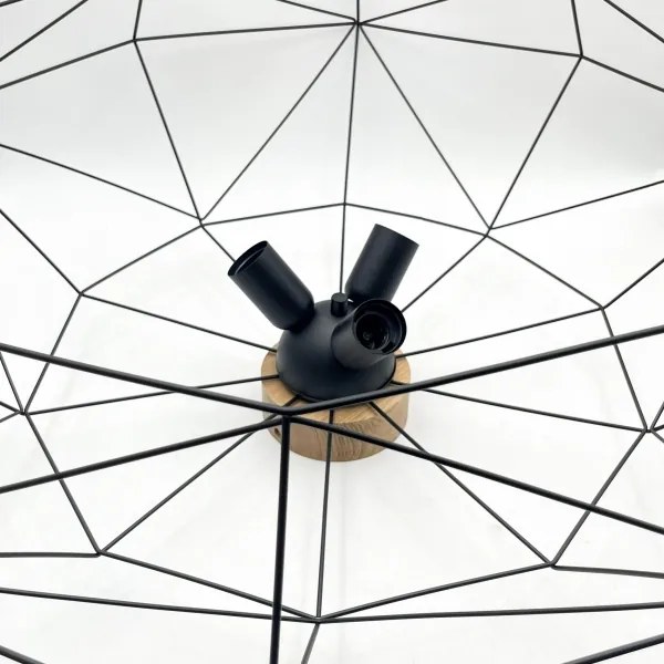 Brilagi - Plafonieră WOODY BASKET, 3 x E27/60W/230V, Ø 80 cm, stejar