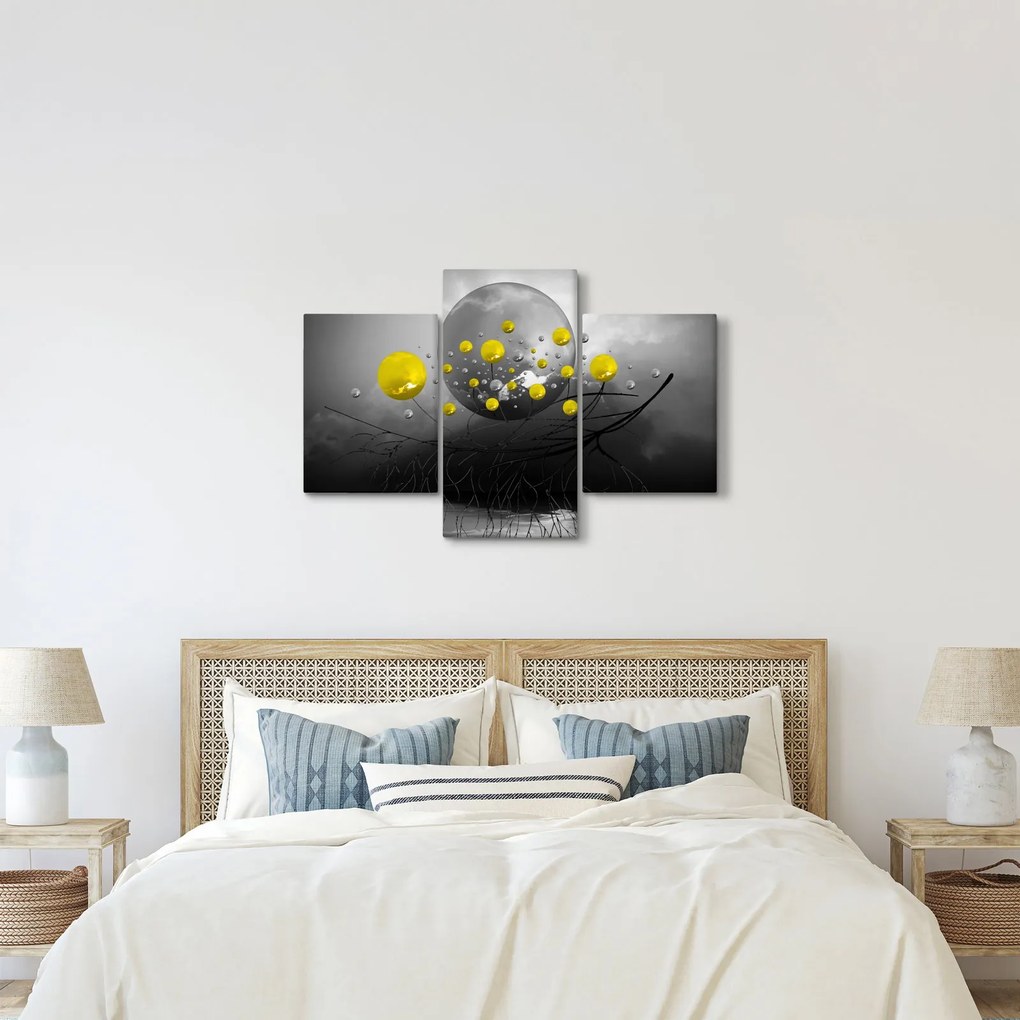 Tabloul - bile abstracte galbene (90x60 cm)