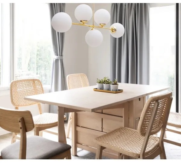 Lustră pe tijă FIRA 5xE27/60W/230V auriu