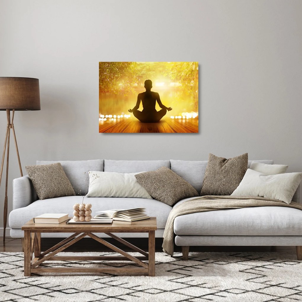 Tablou pe sticlă - meditare (70x50 cm)