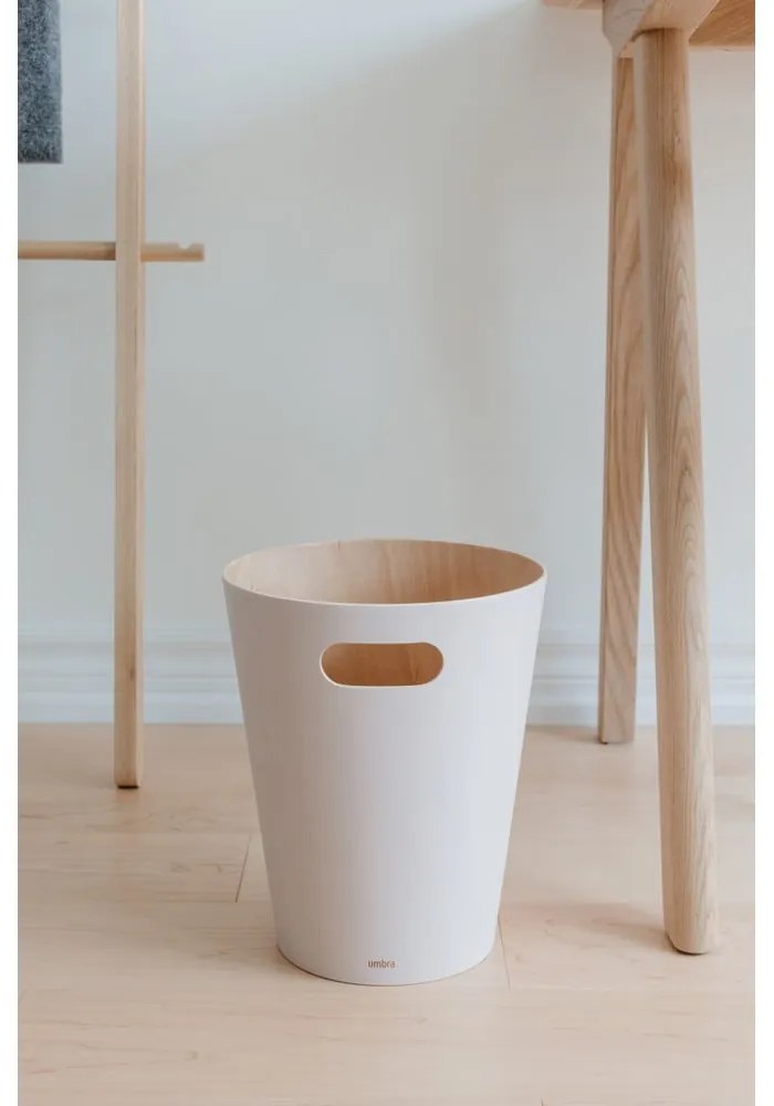 Coș de gunoi bej pentru birou 7,5 l Woodrow – Umbra