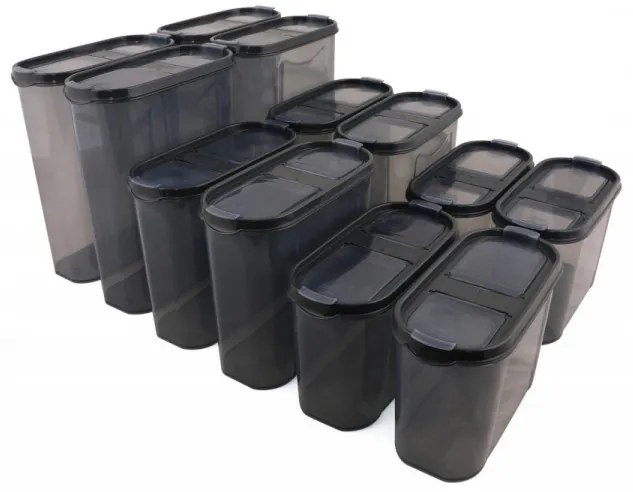 Set de Cutii pentru Depozitare, 12 Piese, Culoare Antracit, 964FRM1127
