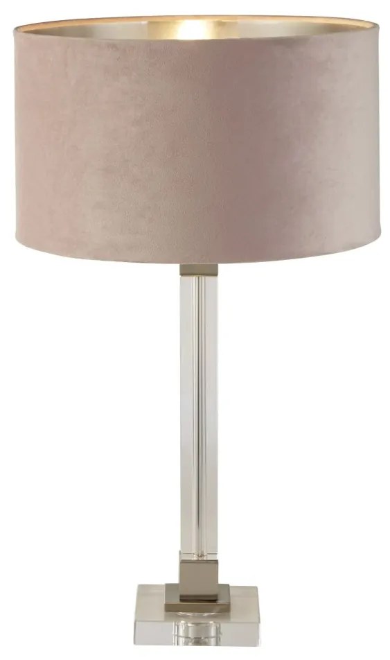 Veioza/Lampa de masa design modern Scarborough, nickel, roz