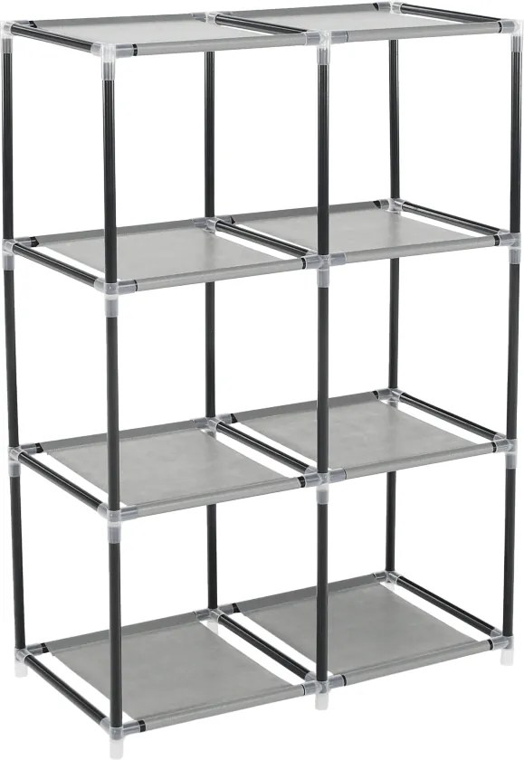 Comodă cu sertare din material textil, negru/maro/gri, CAMILO TYP 2