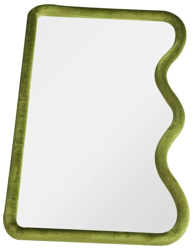 Oglindă decorativa verde din MDF si textil, 90 x 60 x 4 cm, Tod Mauro Ferreti