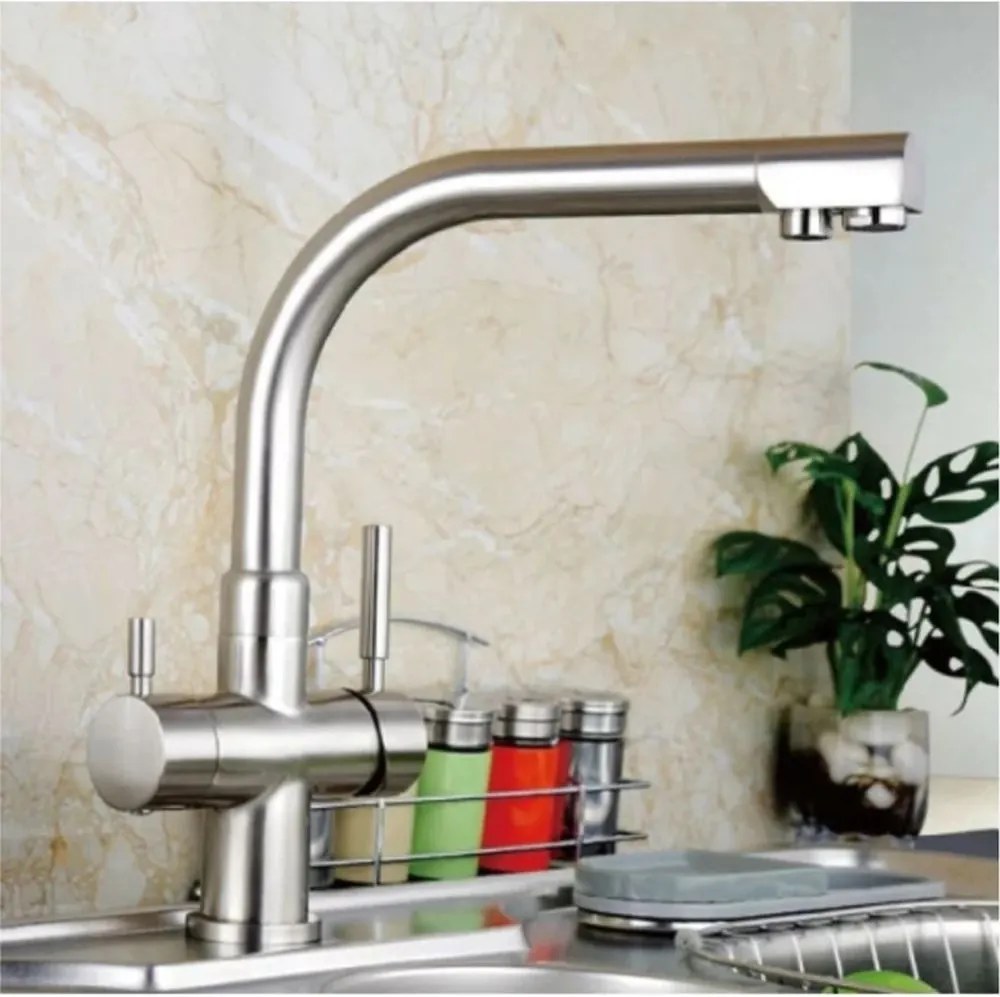 Baterie bucatarie compatibila cu sistem filtrare apa Inter Ceramic finisaj crom lucios