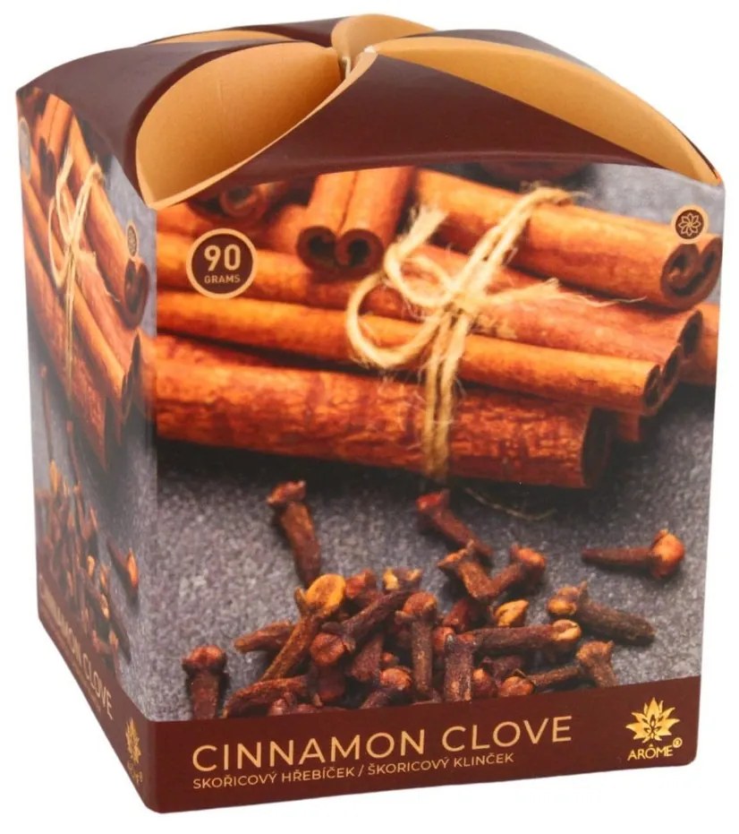 Lumânare parfumată în borcan Arome Cinamon Clove, 90 g