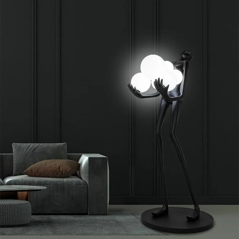 Lampa de podea decorativa cu design original Woman negru