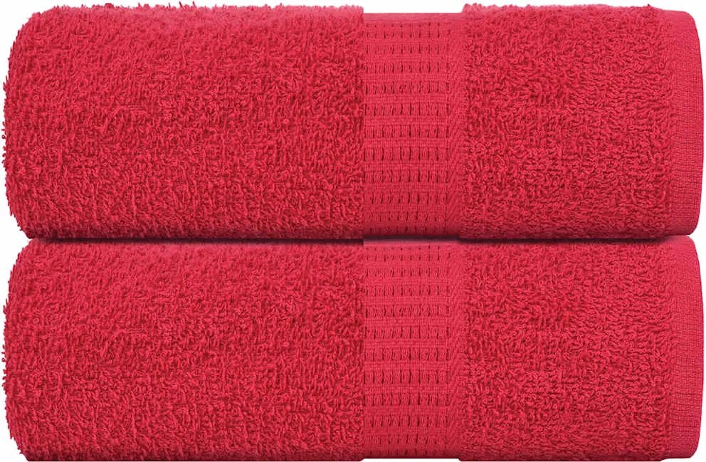 vidaXL Prosoape de baie, FROGN, 2 buc., roșu, 30x30 cm, 360 g/m²