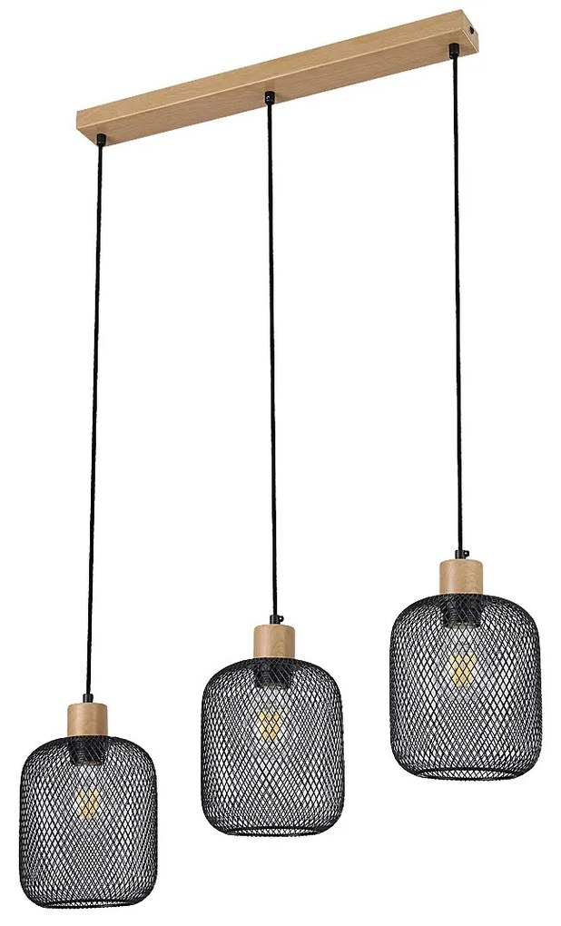 Lustra suspendata cu 3 pendule design industrial Grendel negru