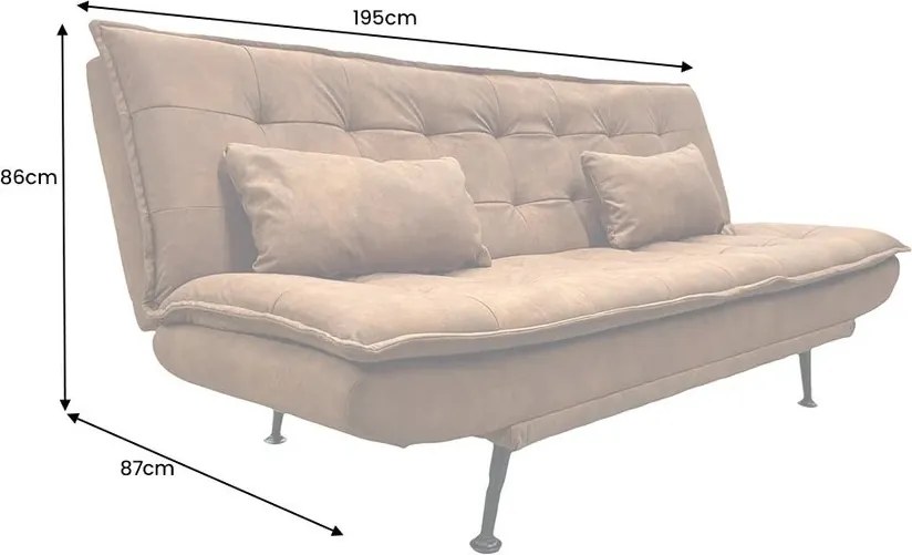 Canapea extensibila, Microfibra Maro JAZZ 195cm