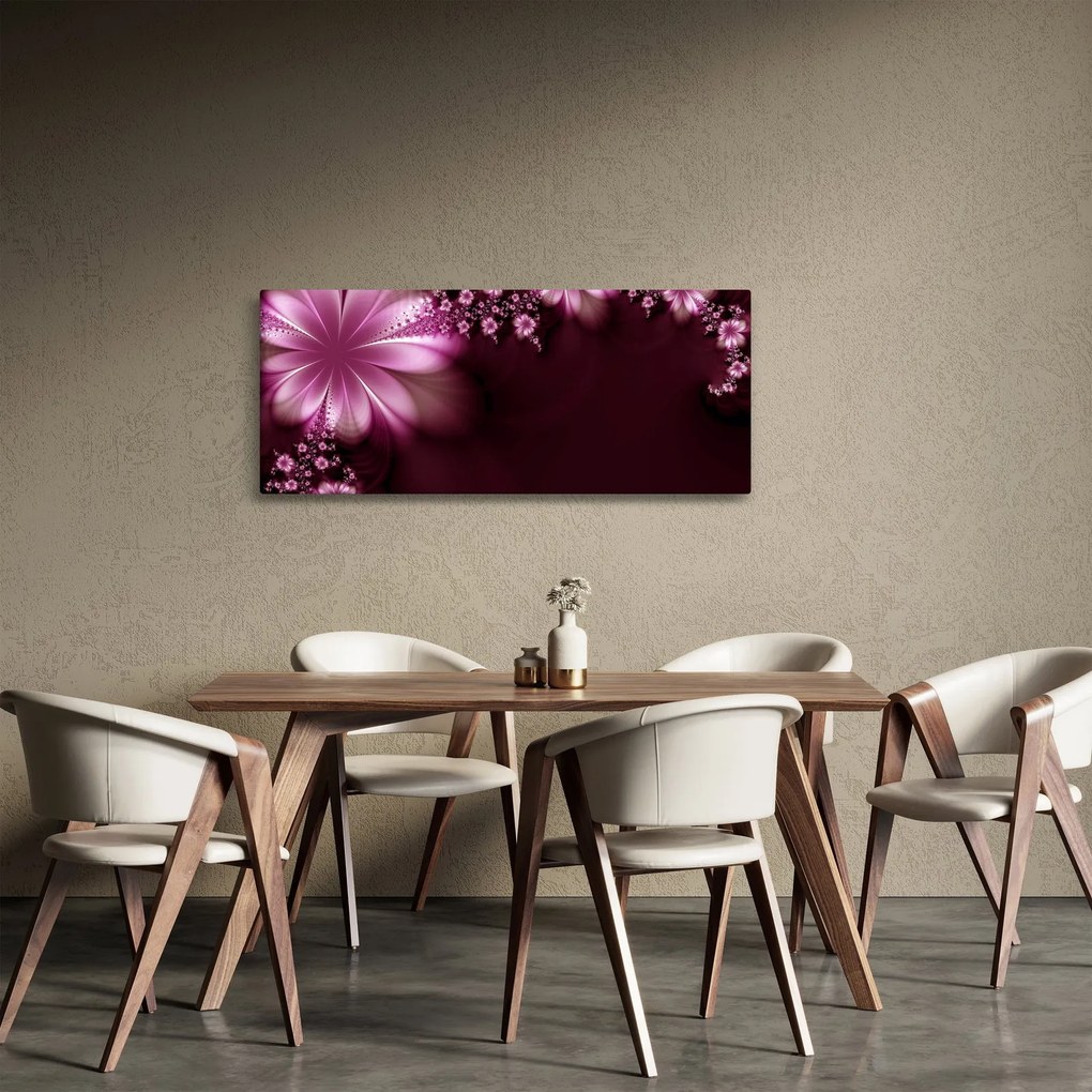 Tablou cu abstracție - flori (120x50 cm)