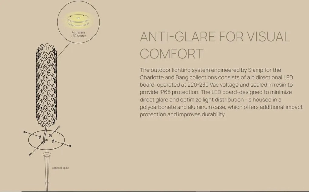 Stalp LED exterior, IP65, CHARLOTTE Light Gray