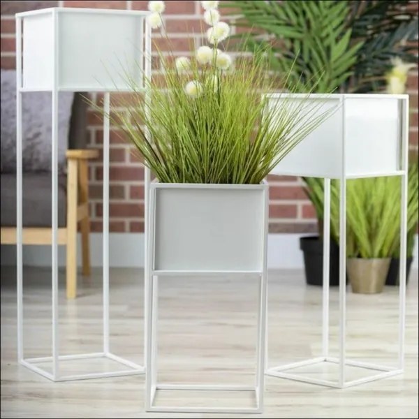 Suport pentru flori 50x24 cm, alb