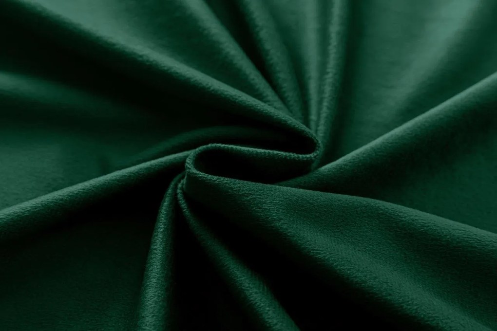 Draperii opace VELVET verde inchis 140x250 cm (2 buc), inele metalice