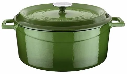 LAVA Metal Oală din fontă, diametru 28 cm, verde,6,7 l